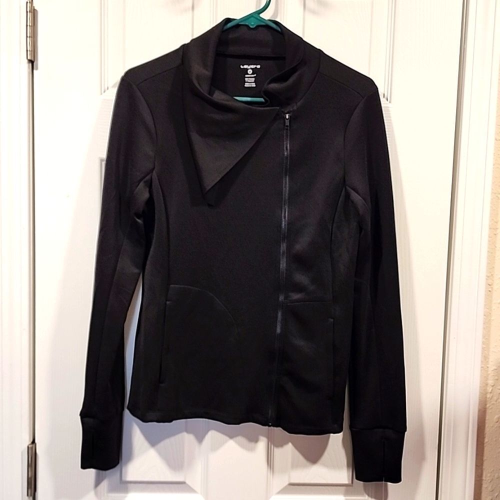 Layer 8 Med Quick-dry Cowl Neck Zip-up Jacket NWT